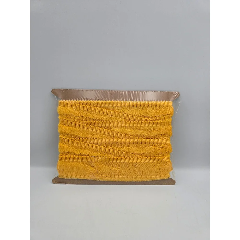 Unbranded Chainette Fringe Trim 9 Yards Yellow‎ New Rayon aprox 2in